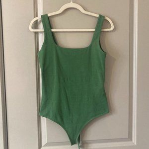 Abercrombie Square Neck Tank Bodysuit Green
